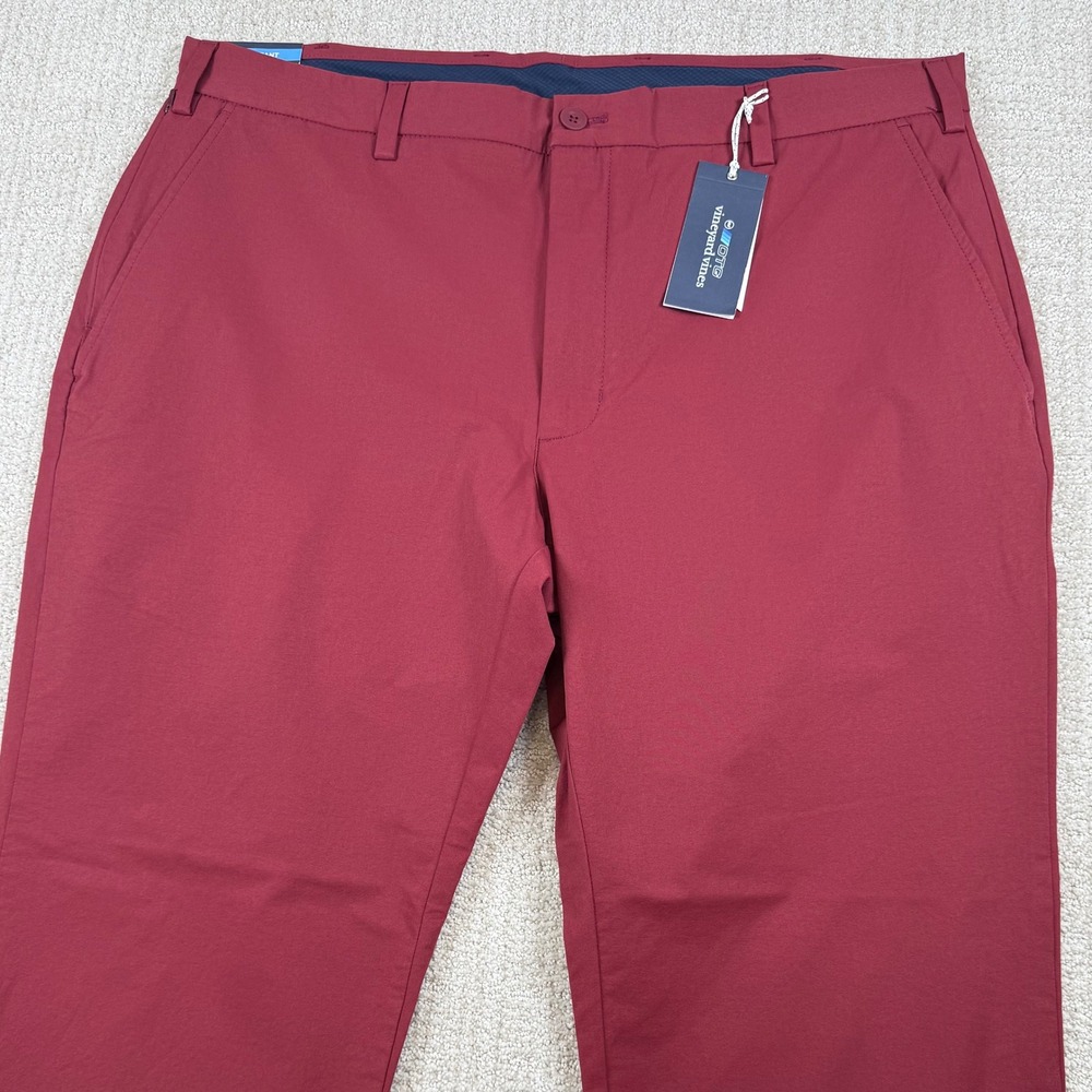 NEW Vineyard Vines Mens 42x34 Crimson OTG On The Go Performance Chino Pants